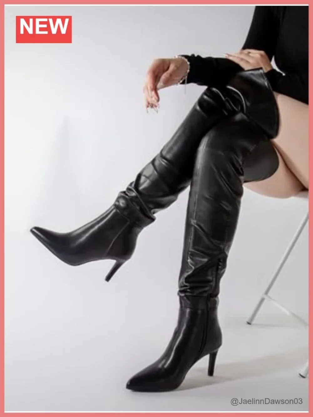 Thigh High Over the Knee Stiletto Heel Pointed Toe Slouch Boots for Women